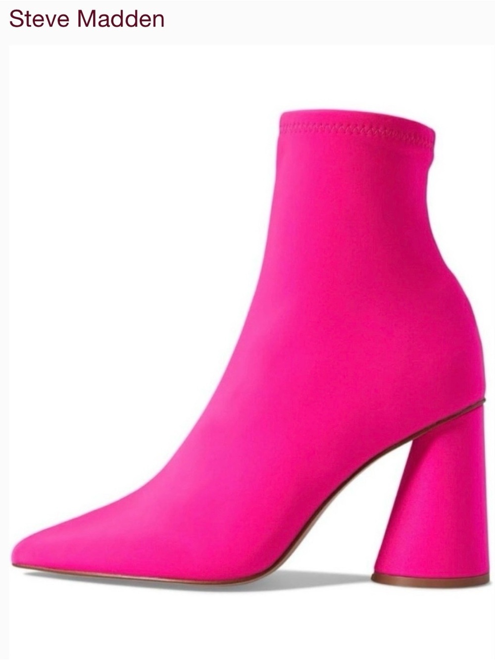 Steve Madden Hot Pink Valyant Sock Ankle Boot
